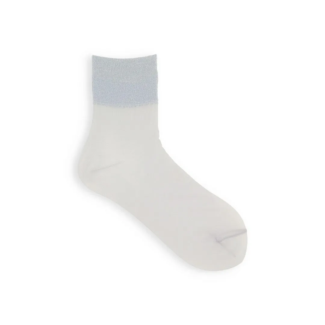 021132511 Semi-Sheer Top Lamé Anklet Socks