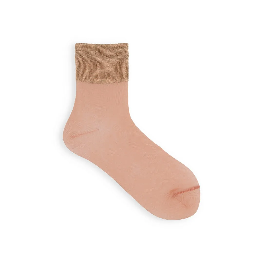 021132511 Semi-Sheer Top Lamé Anklet Socks