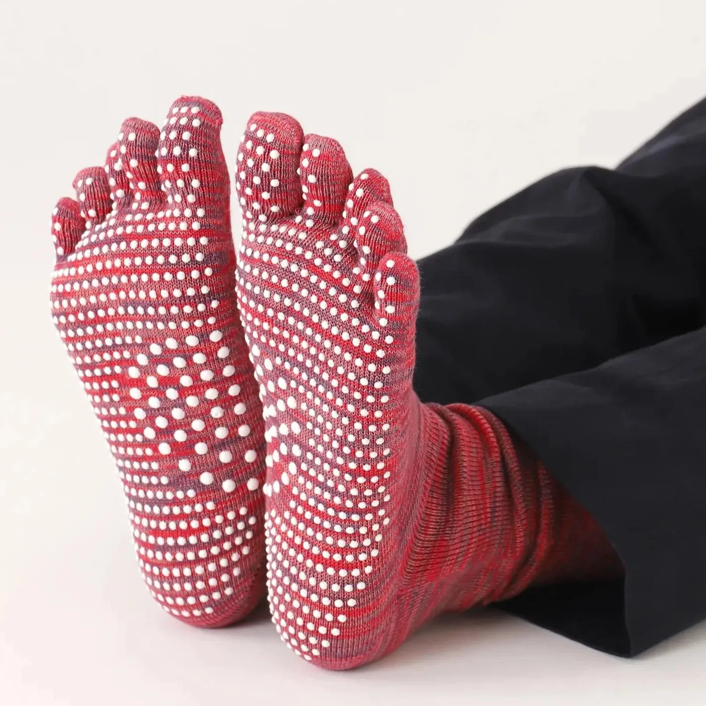 051140109 Reflexology Cotton Toe Crew Socks S