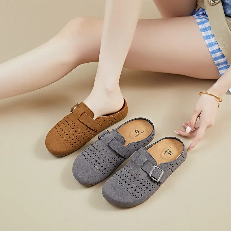 2025 summer new Birkenstocks ins Korean version of female students lazy one pedal half tray casual shoes street shot XT173