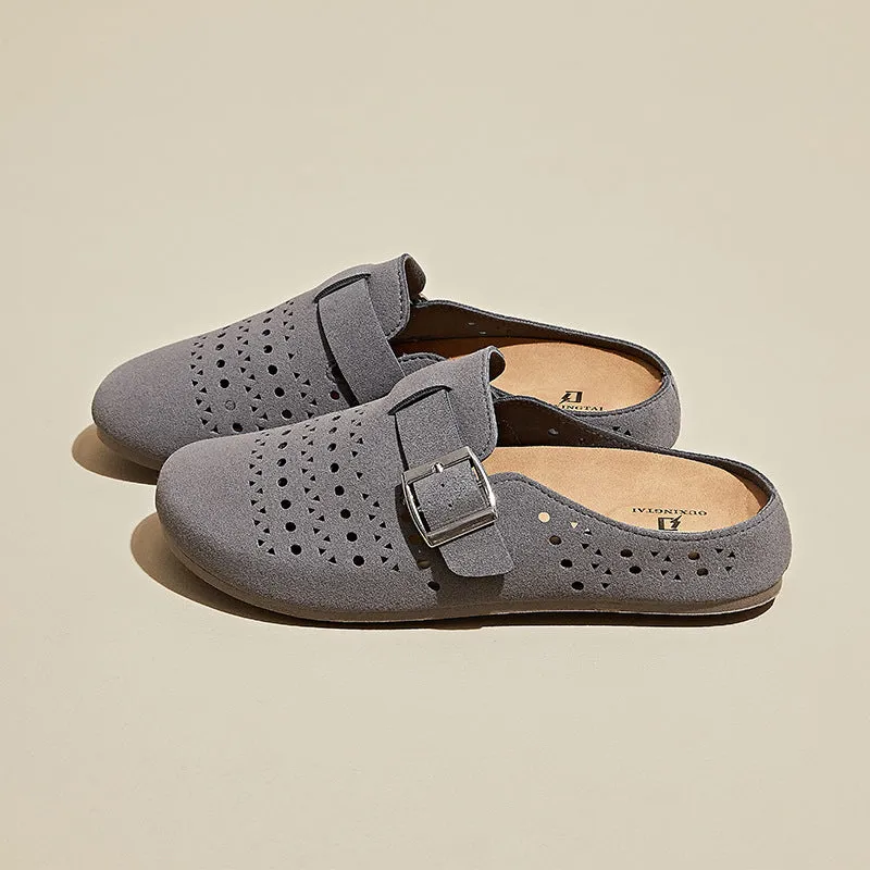 2025 summer new Birkenstocks ins Korean version of female students lazy one pedal half tray casual shoes street shot XT173