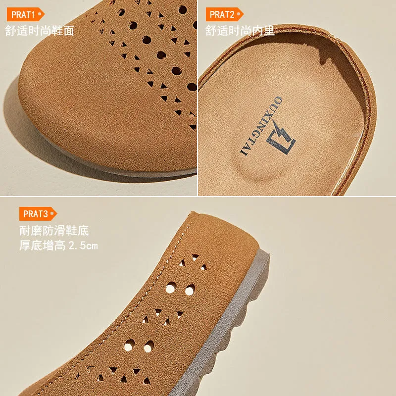 2025 summer new Birkenstocks ins Korean version of female students lazy one pedal half tray casual shoes street shot XT173