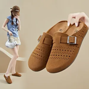 2025 summer new Birkenstocks ins Korean version of female students lazy one pedal half tray casual shoes street shot XT173