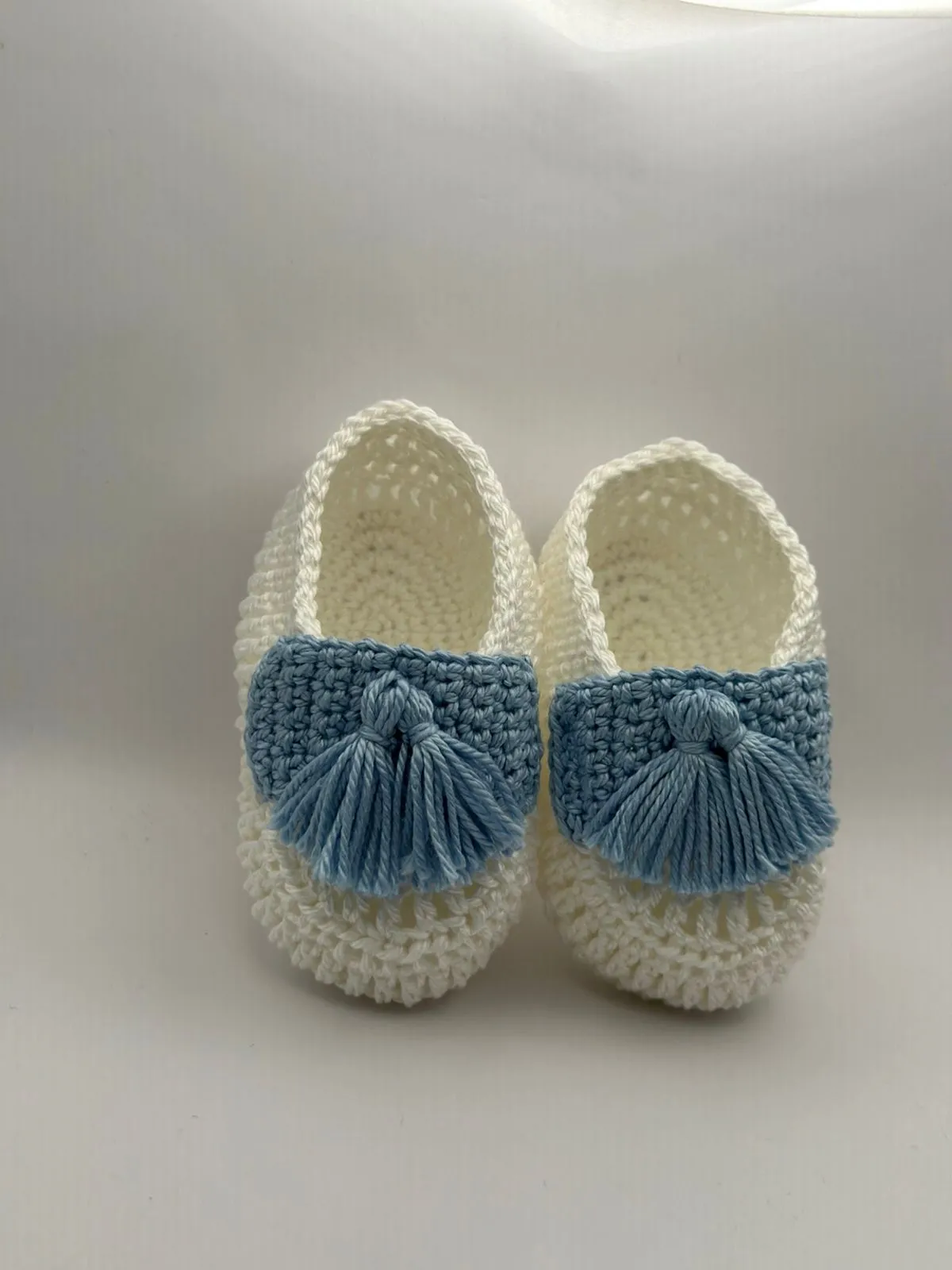 3-6 Months Blue & White Shoe