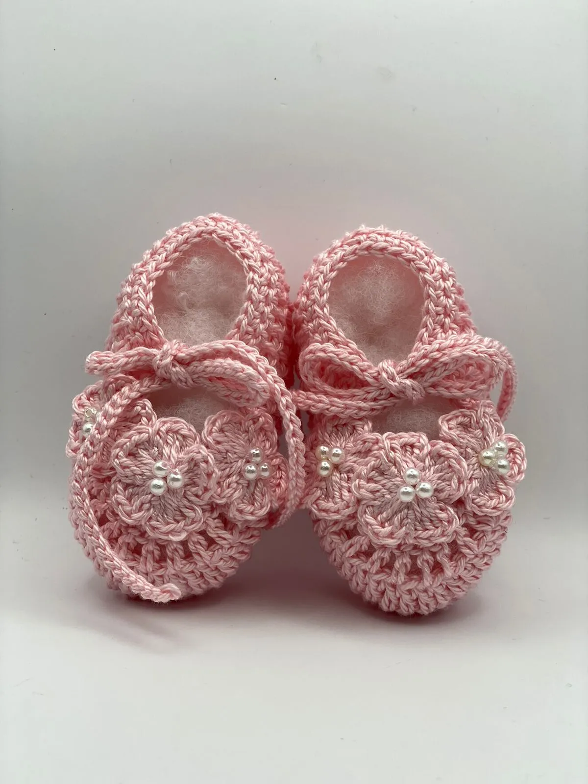 3-6 Months Pink Flower Shoe