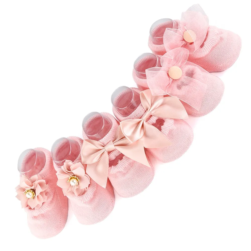 3 Pair/lot Baby Socks for Newborns Girls