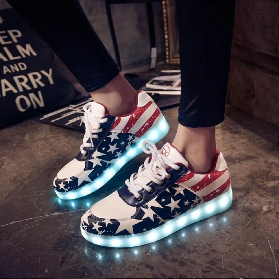 7 colored luminous shoes LED glow sneakers