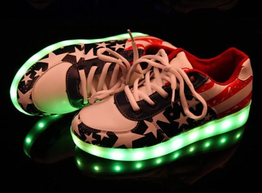 7 colored luminous shoes LED glow sneakers
