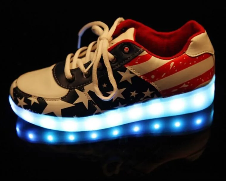7 colored luminous shoes LED glow sneakers