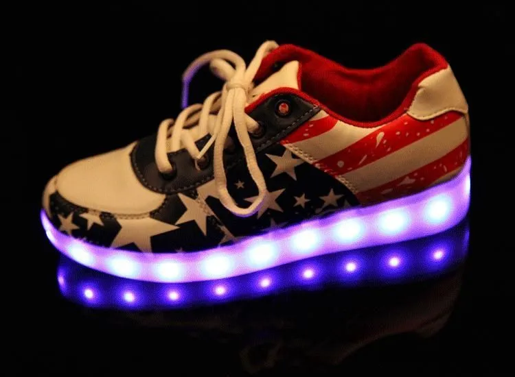7 colored luminous shoes LED glow sneakers