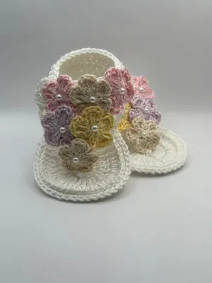 9-12 Month Knitted Flower Sandal
