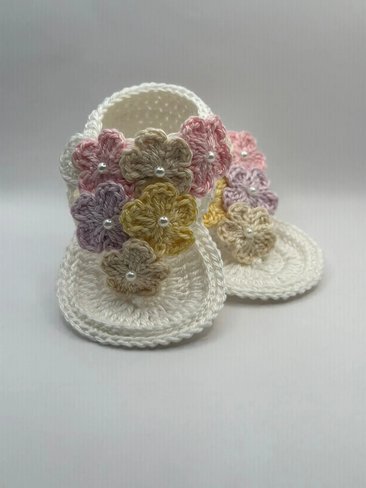 9-12 Month Knitted Flower Sandal