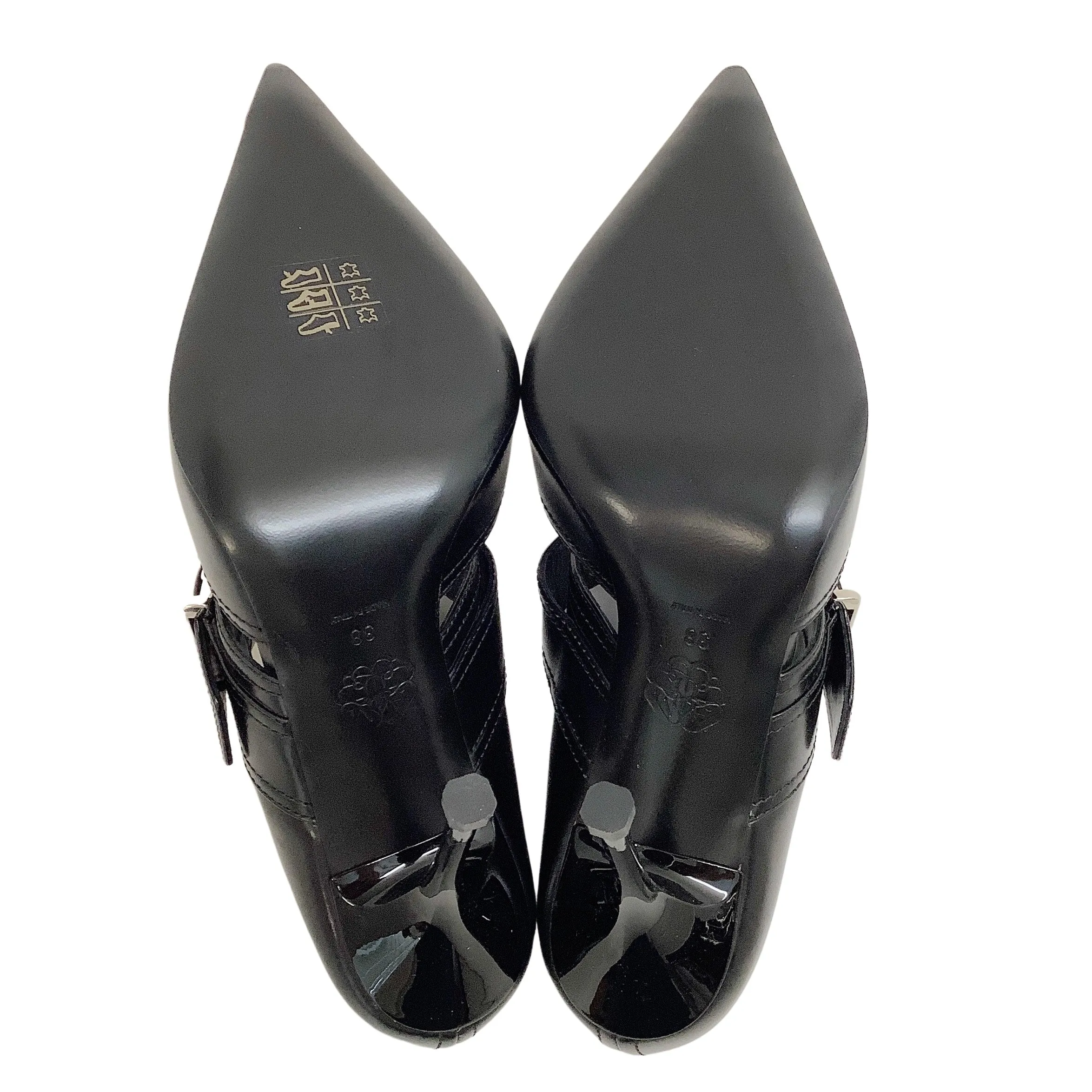 Alexander McQueen Black Leather Punk Buckle Mules