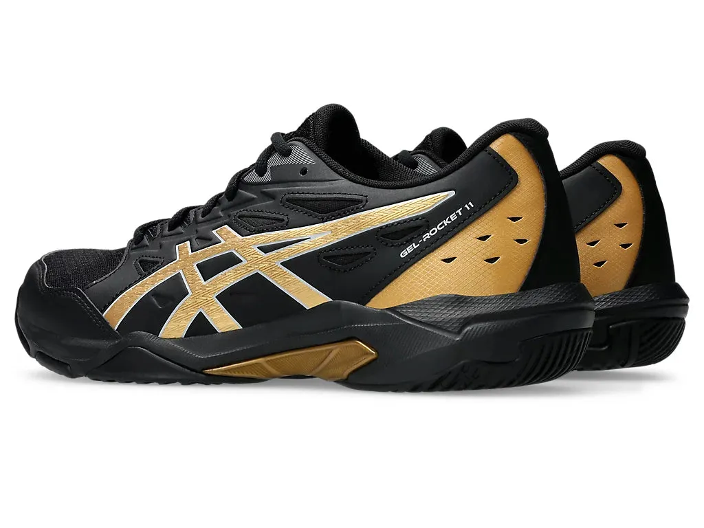 Asics Men's GEL-ROCKET 11 Wide (2E) Indoor Shoes in Black/Piedmont Grey