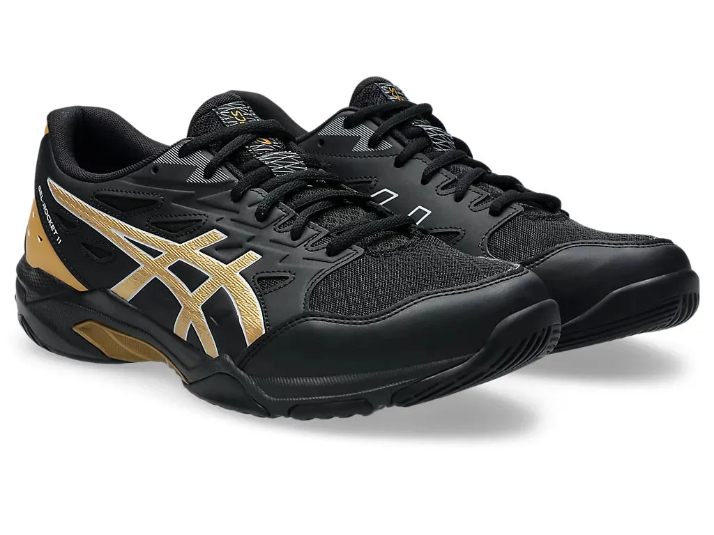 Asics Men's GEL-ROCKET 11 Wide (2E) Indoor Shoes in Black/Piedmont Grey