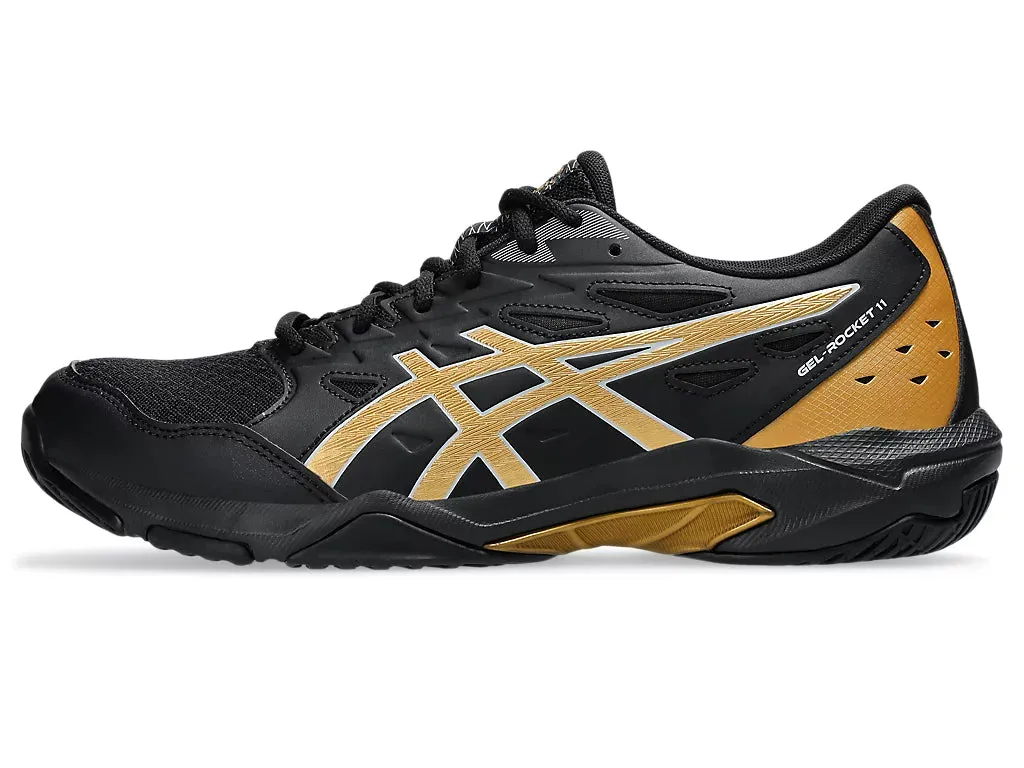 Asics Men's GEL-ROCKET 11 Wide (2E) Indoor Shoes in Black/Piedmont Grey