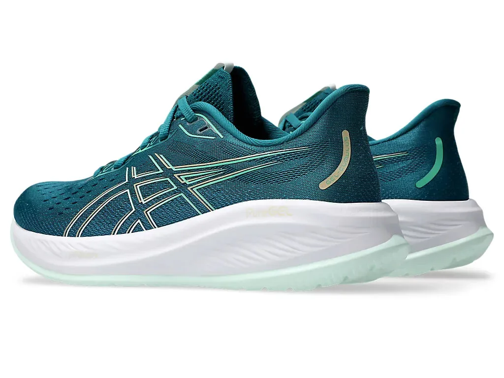 Asics Women's GEL-CUMULUS 26 Wide (D) Running Shoes in Rich Teal/Pale Mint