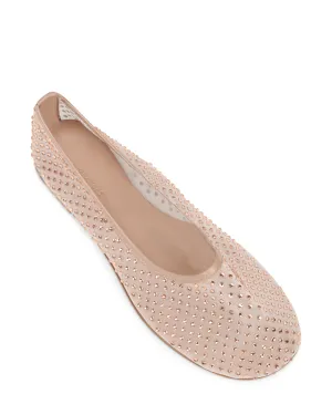 Balla Small Crystal Ballet Flat in Nude