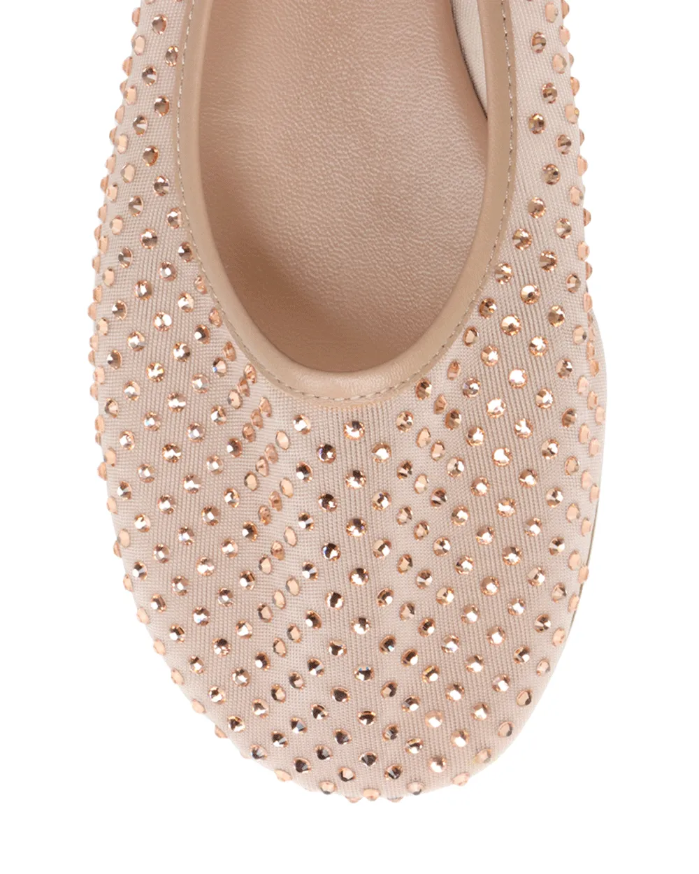Balla Small Crystal Ballet Flat in Nude