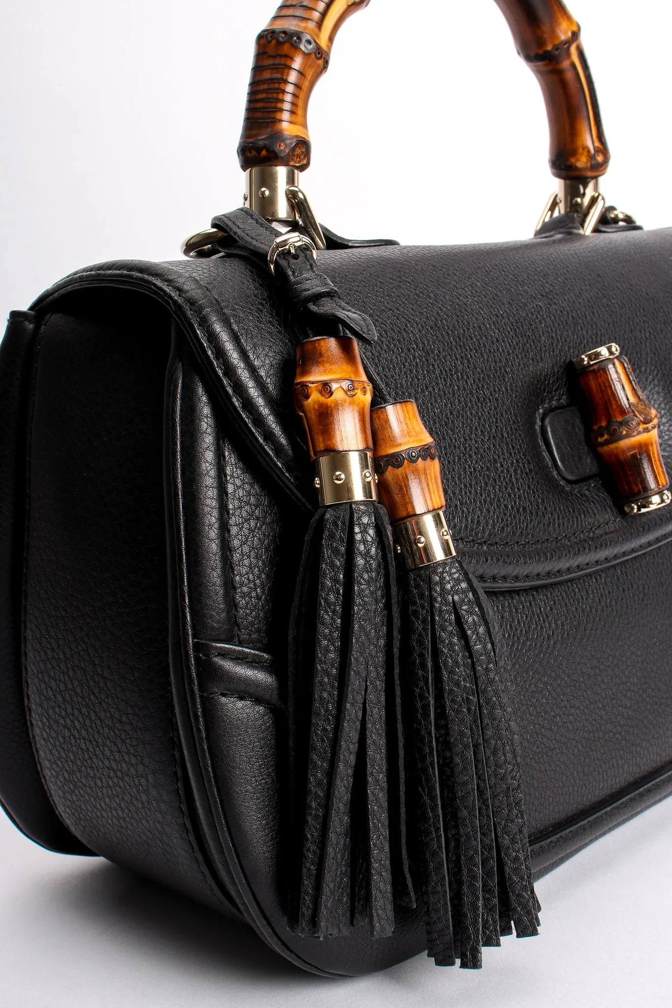 Bamboo Handle Tassel Bag
