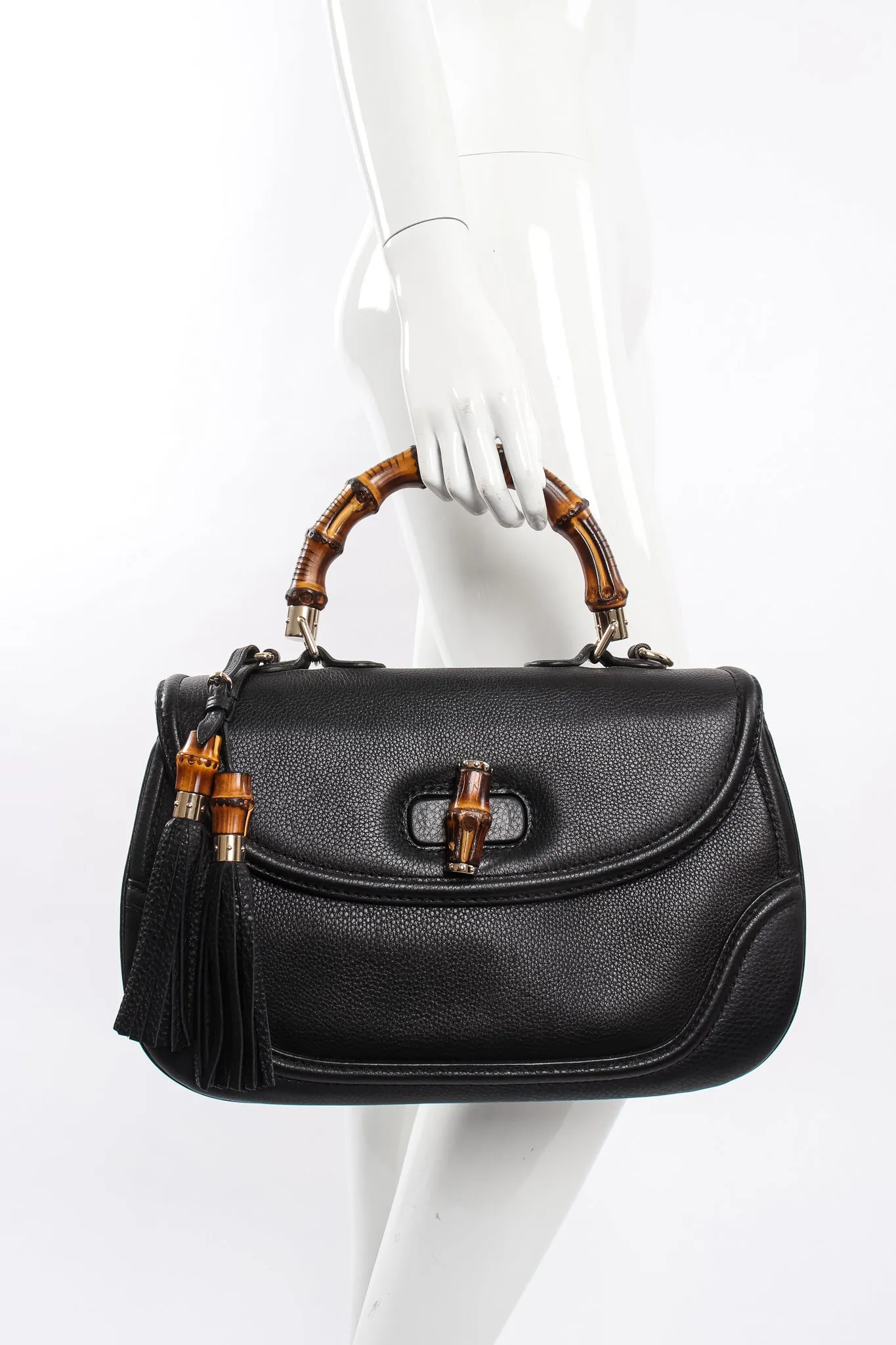Bamboo Handle Tassel Bag