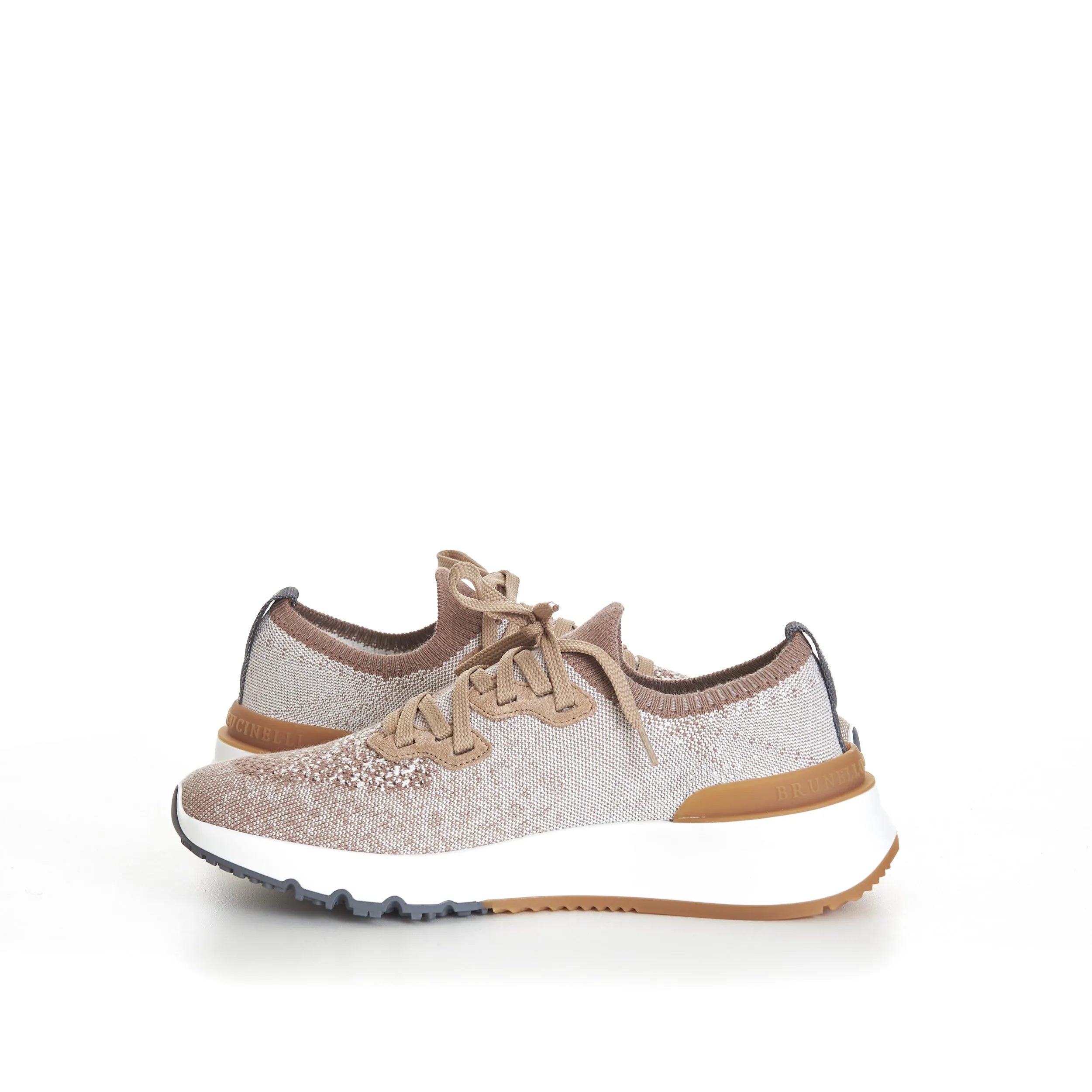 Beige Low Top Cotton Chiné Knit Runners