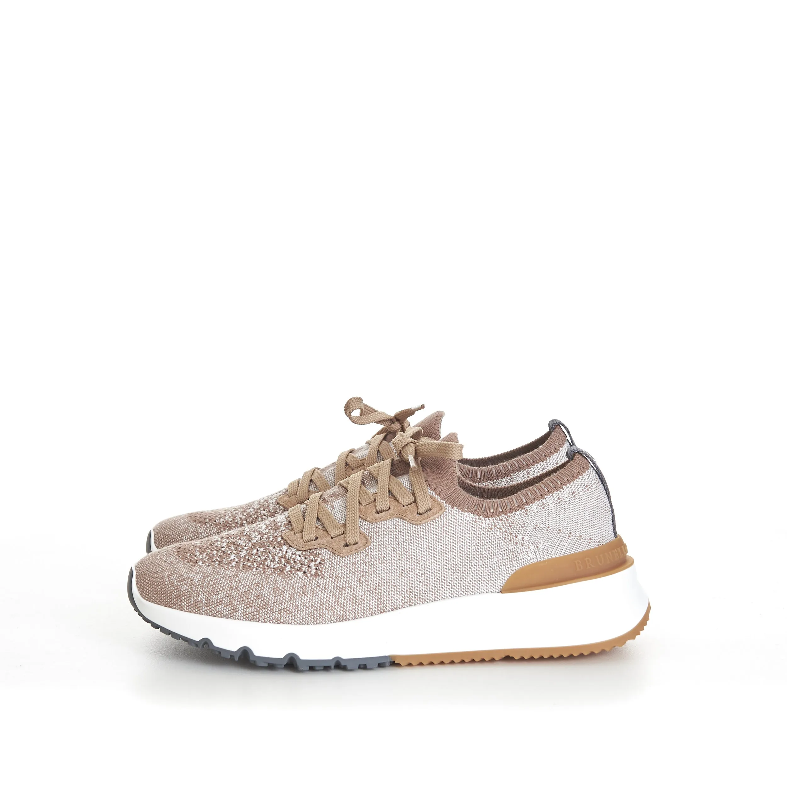 Beige Low Top Cotton Chiné Knit Runners