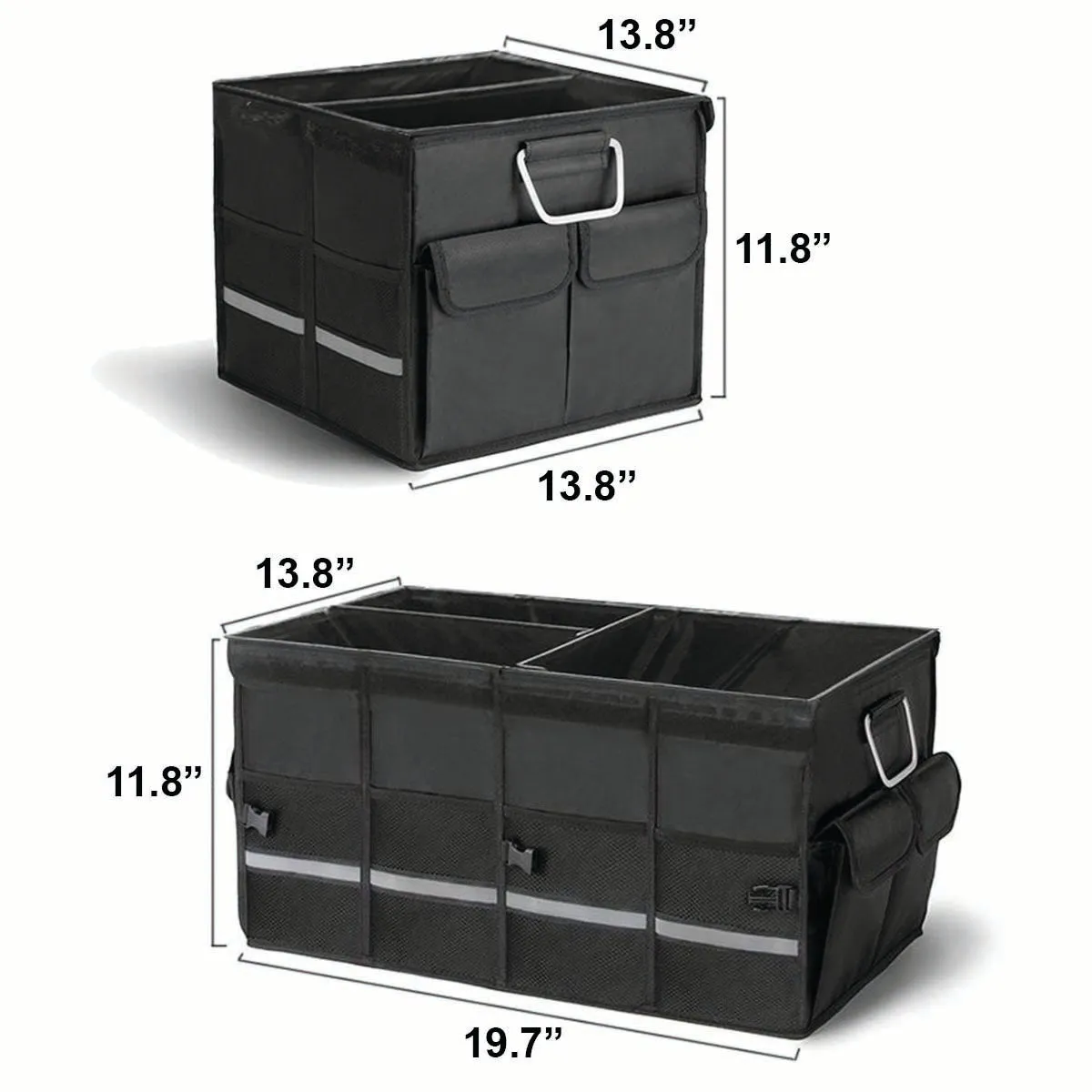Big Trunk Organizer, Cargo Organizer SUV Trunk Storage Waterproof Collapsible Durable Multi Compartments LE12994