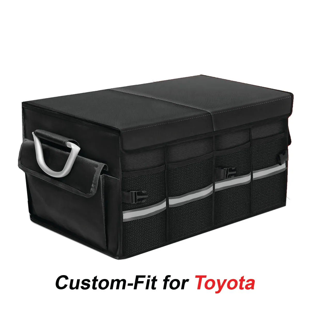 Big Trunk Organizer, Custom-Fit For Car, Cargo Organizer SUV Trunk Storage Waterproof Collapsible Durable Multi Compartments WaPF253