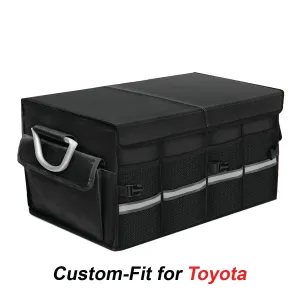 Big Trunk Organizer, Custom-Fit For Car, Cargo Organizer SUV Trunk Storage Waterproof Collapsible Durable Multi Compartments WaPF253