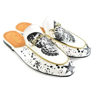 Black & White Butterfly Slip-On Loafer CAG101