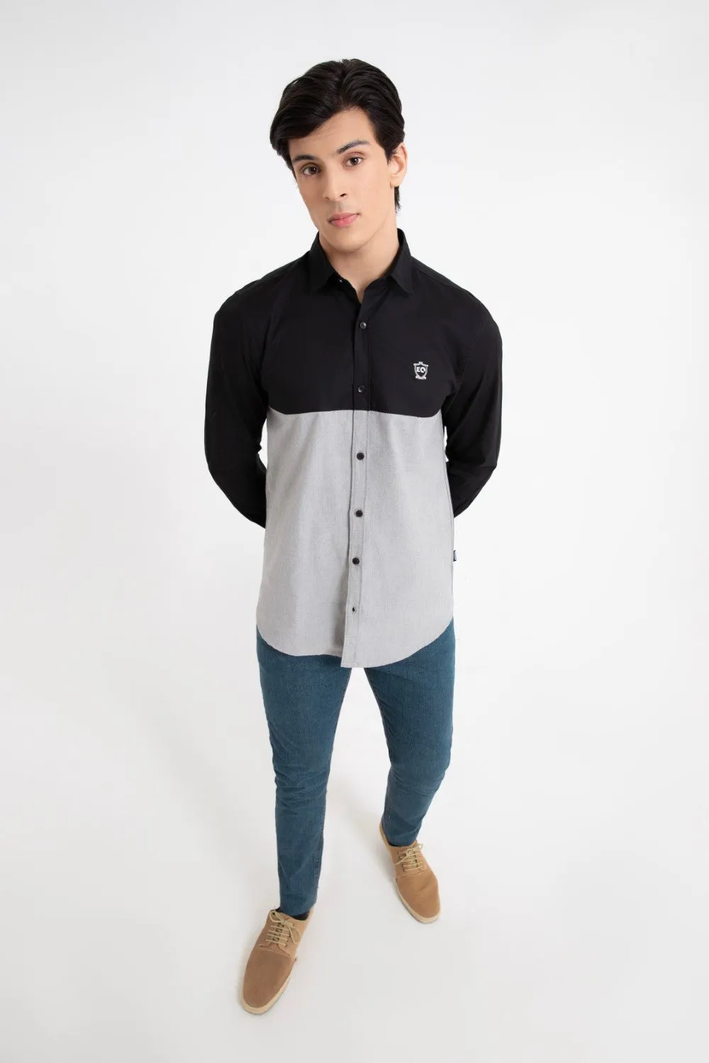 Black-Grey Casual Shirt