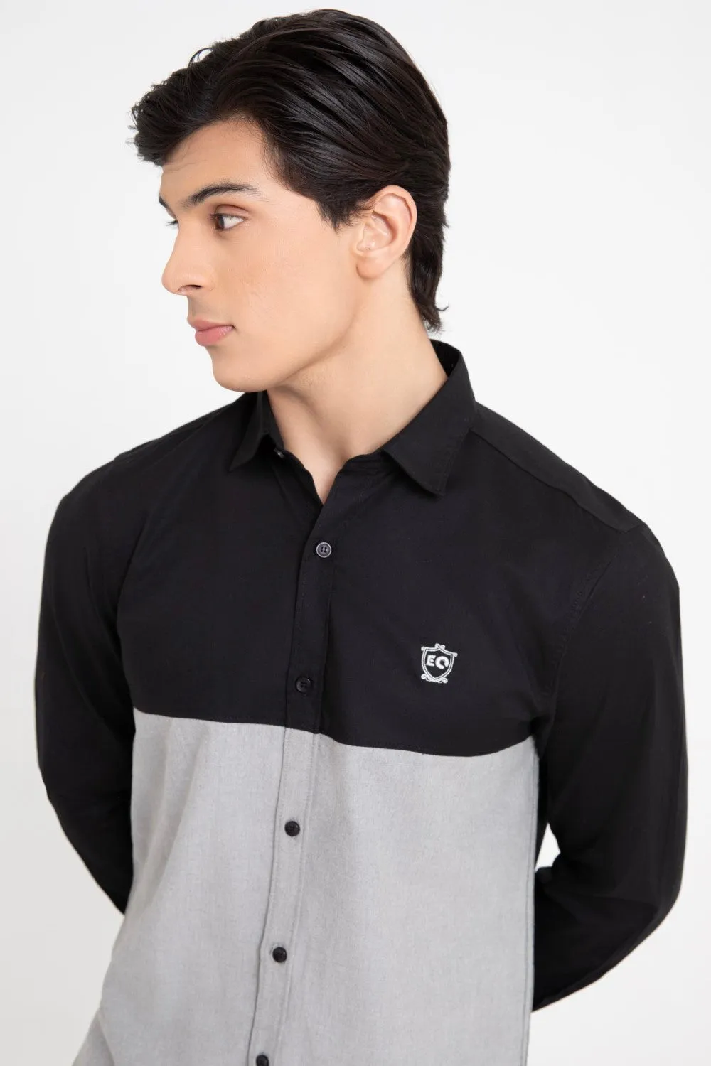 Black-Grey Casual Shirt