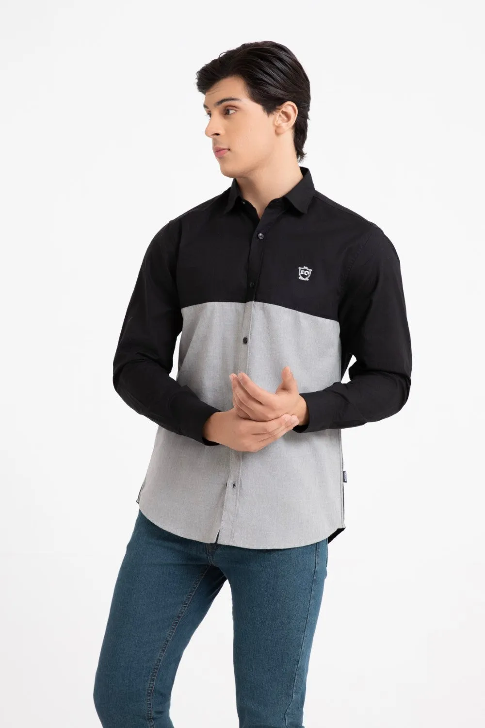 Black-Grey Casual Shirt