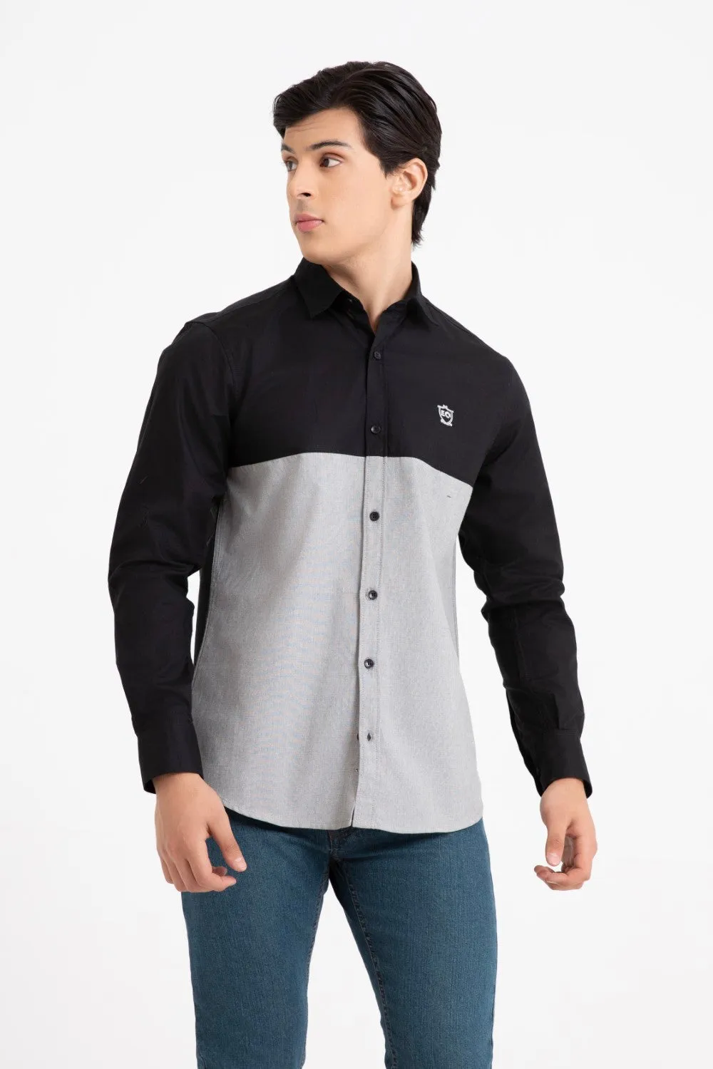 Black-Grey Casual Shirt
