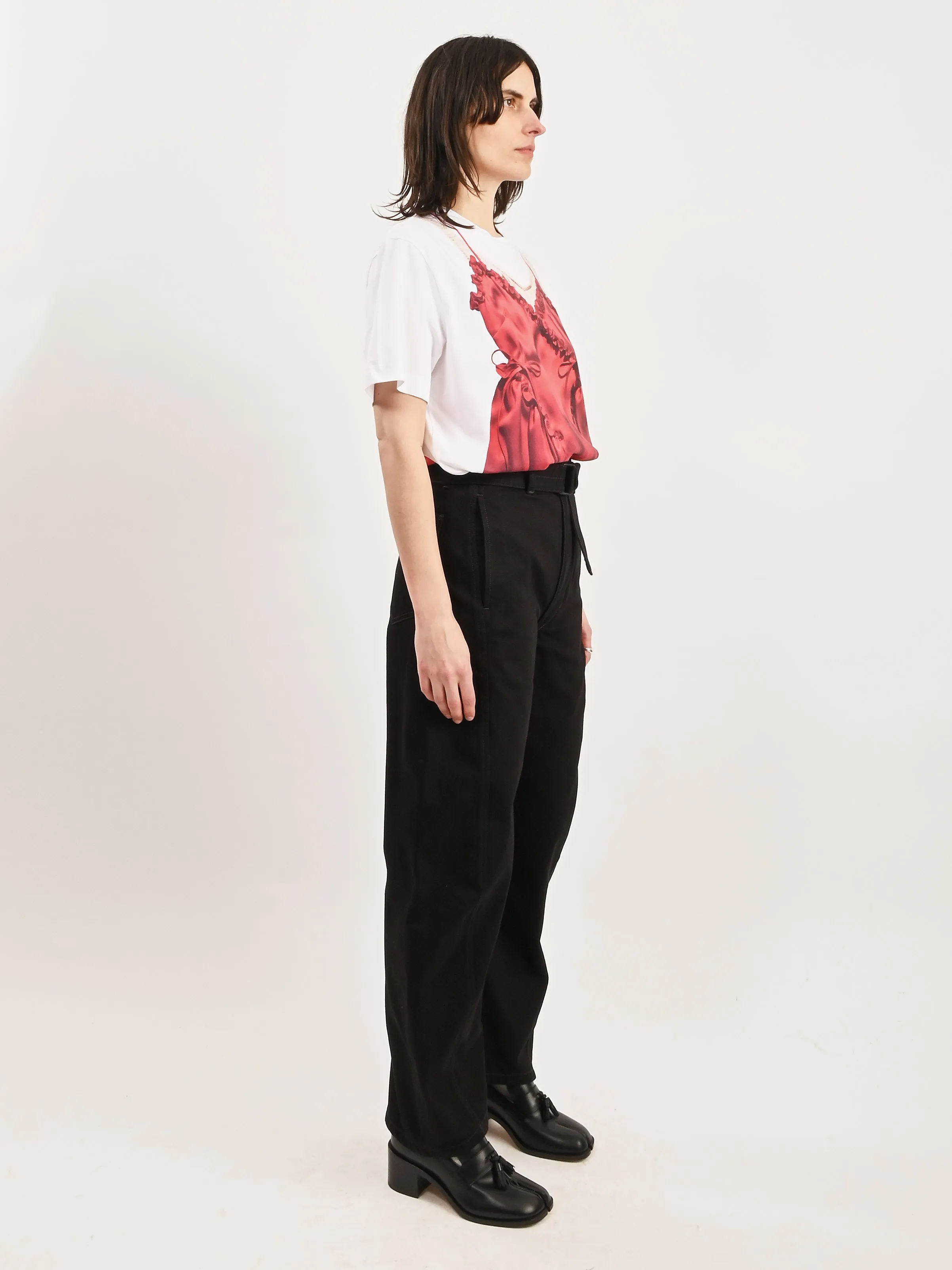 Black Twisted Belted Pants