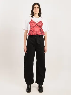 Black Twisted Belted Pants