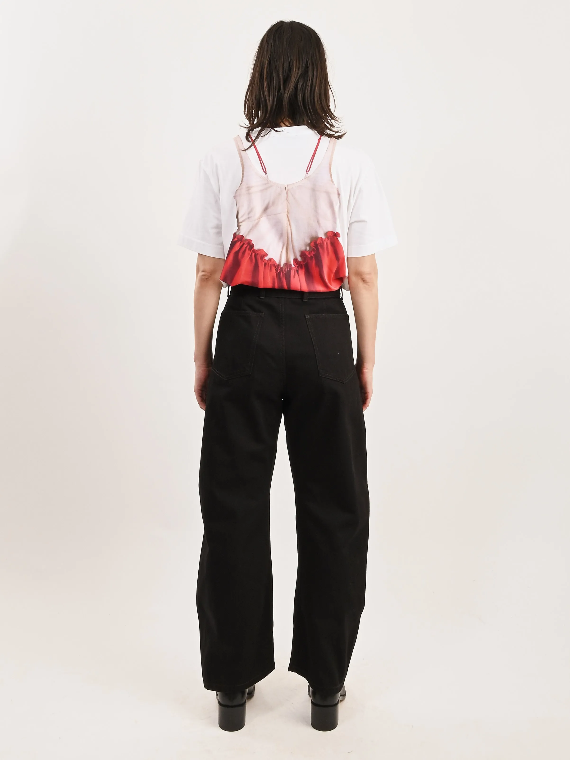 Black Twisted Belted Pants