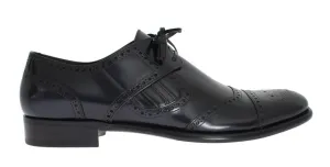 Blue Leather Dress Oxford Wingtip Shoes