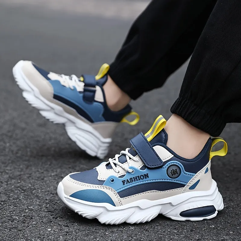 Boys Breathable Lightweight Platform Walking Sneakers