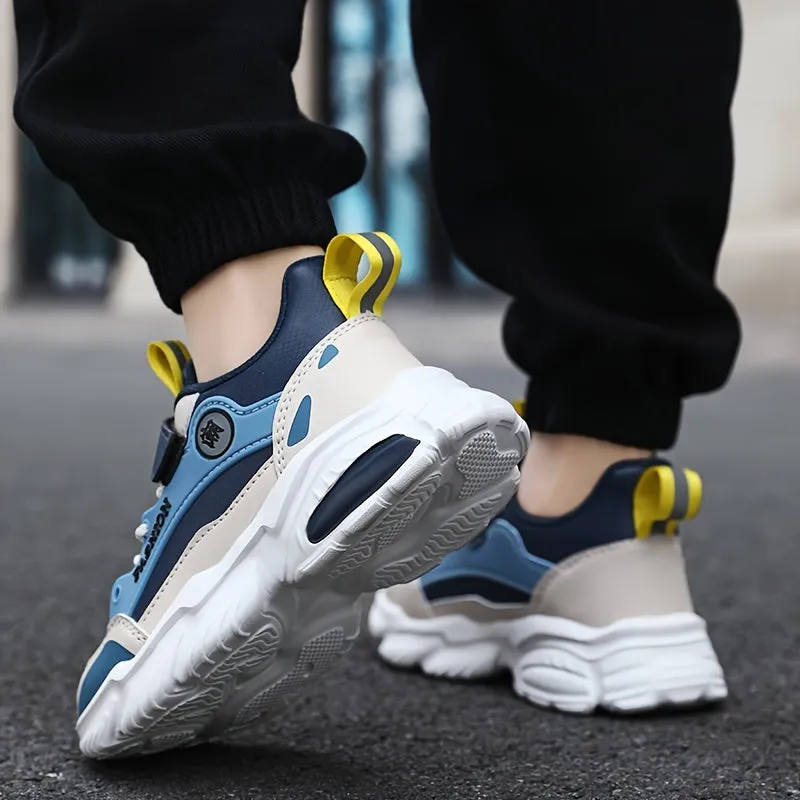 Boys Breathable Lightweight Platform Walking Sneakers