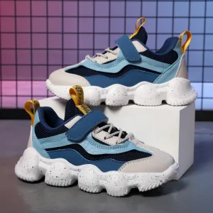 Boys' Fashionable Black and White Non-Slip Running Shoes