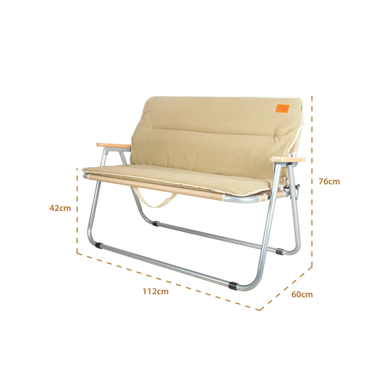 Camouflage Double Camping Chair - Khaki
