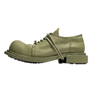 Casual breathable men's shoes square toe commuter leather shoes