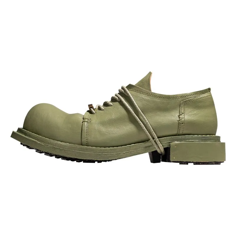 Casual breathable men's shoes square toe commuter leather shoes