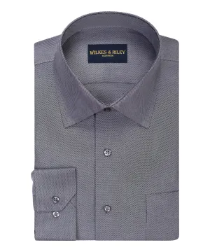 Classic Fit Charcoal Spread Collar Non-Iron Queens Oxford Dress Shirt