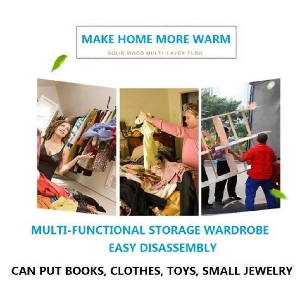 Cloth Wardrobe Bedroom Storage, Shading Cloth Steel Pipe Large Size Hanging Clothes Organizer Simple Home Portable Storage Closet for Clothes,79x18x65inch