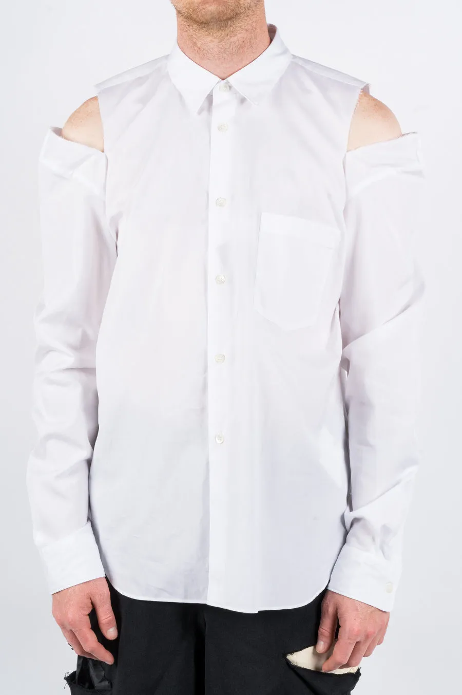 COMME DES GARCONS HOMME PLUS CUT OUT SHIRT WHITE