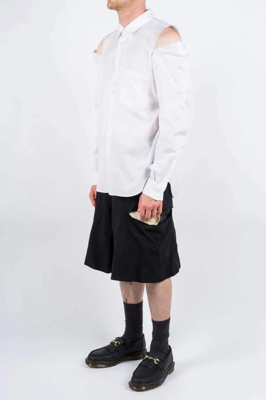 COMME DES GARCONS HOMME PLUS CUT OUT SHIRT WHITE