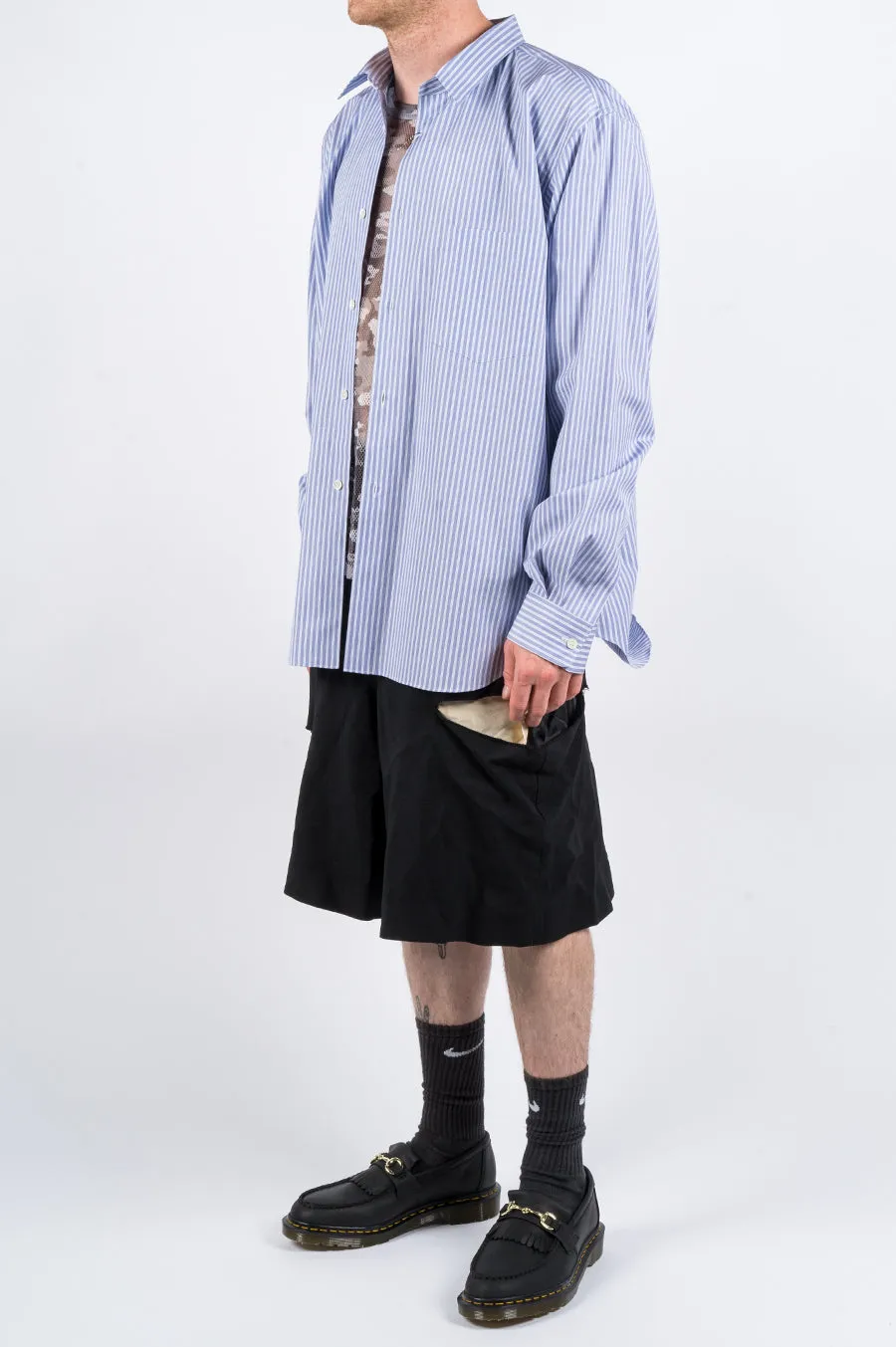 COMME DES GARCONS HOMME PLUS STRIPED SHIRT BLUE WHITE